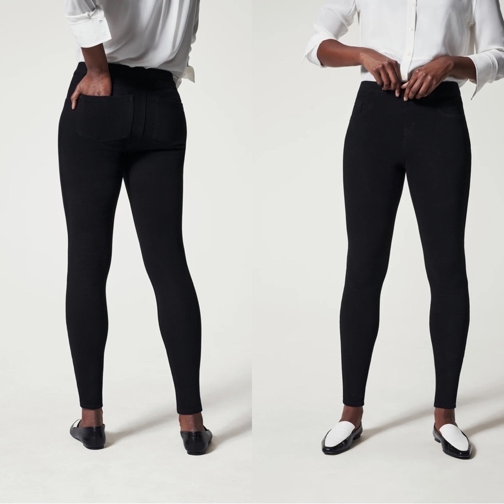SPANX Jean-ish® Ankle Leggings Pants Black Sz M